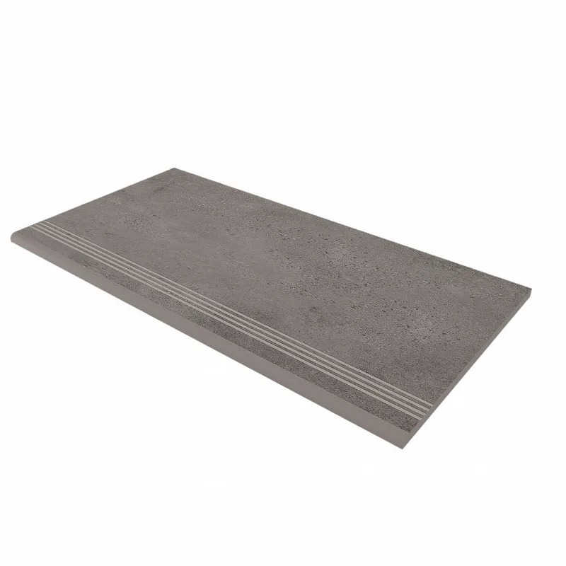 Ступень Estima Traffic dark grey, TF04 33x120, неполированная, бортик с насечками + подступенок 14.5x120