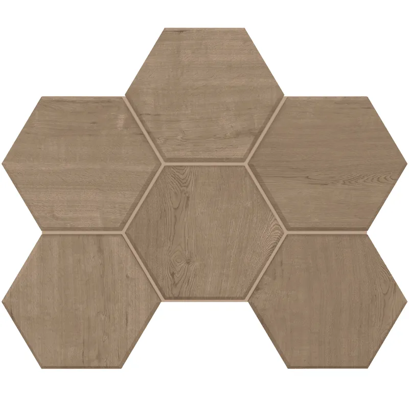 Мозаика Estima Classic Wood rusty beige, CW03 Hexagon 25x28.5, неполированная