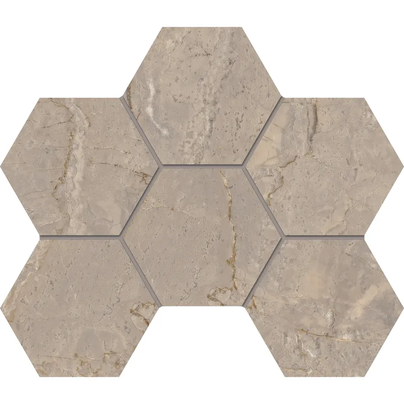 Мозаика Estima Bernini beige, BR02 Hexagon 25x28.5, полированная