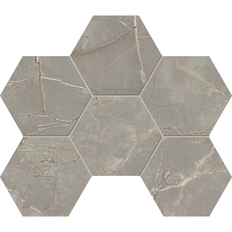 Мозаика Estima Bernini grey, BR03 Hexagon 25x28.5, неполированная