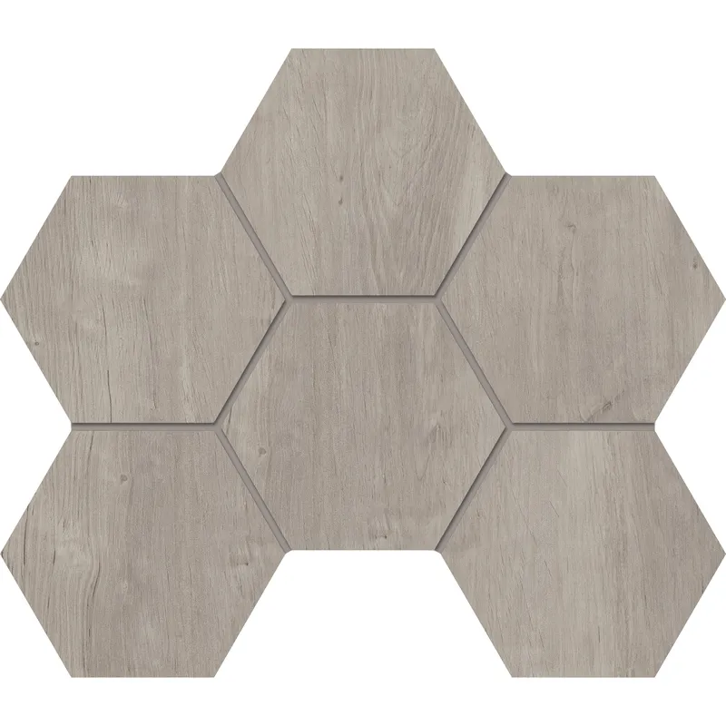 Мозаика Estima Soft Wood grey, SF03 Hexagon 25x28.5, неполированная