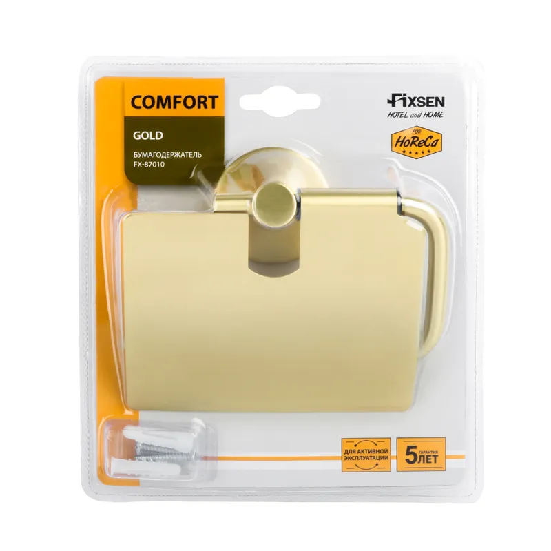 Держатель туалетной бумаги Fixsen Comfort gold — вид под углом