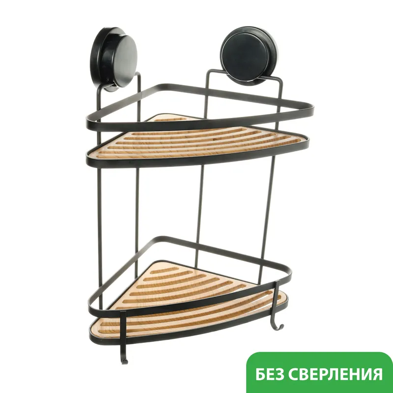 Угловая полка Fixsen Magic wood двухэтажная — вид под углом