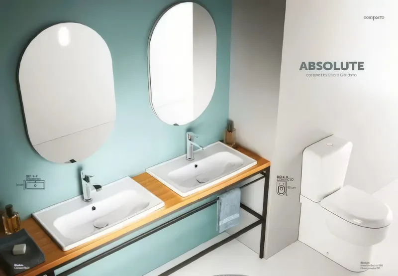 Раковина накладная Isvea Absolute 61 см, белый — вид сверху на чашу