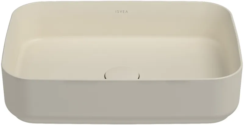 Раковина накладная Isvea Infinity 50 см, слоновая кость — вид под углом