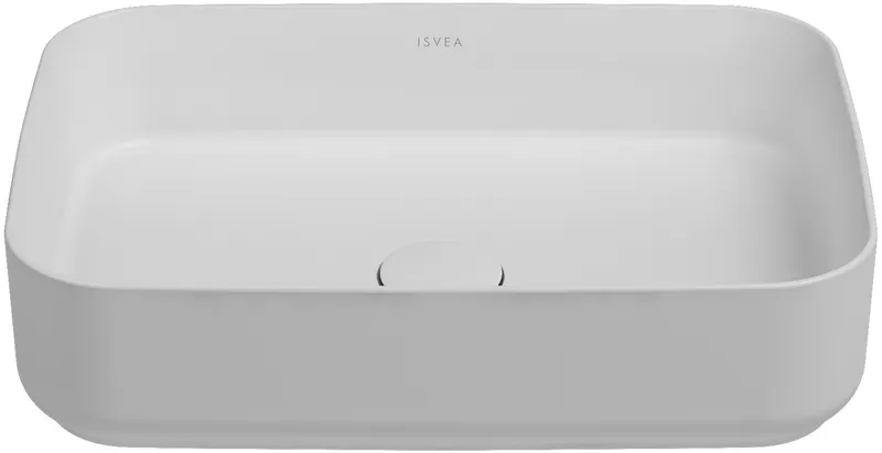 Раковина накладная Isvea Infinity 50 см, белый матовый — вид под углом