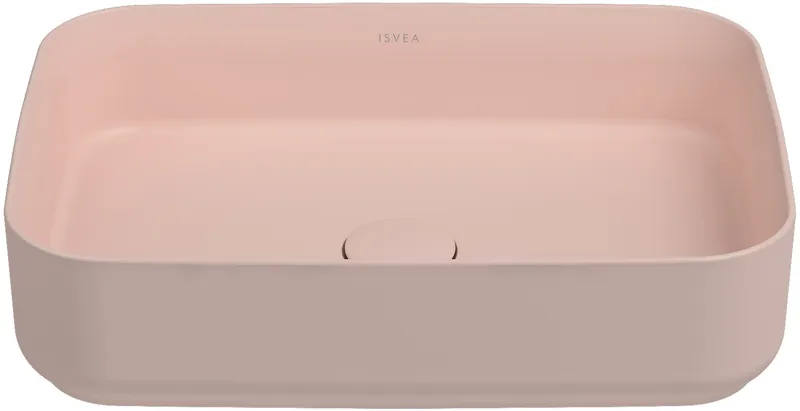 Раковина накладная Isvea Infinity 50 см, лососевый — вид под углом