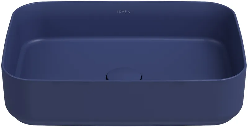 Раковина накладная Isvea Infinity 50 см синий — вид под углом на чашу