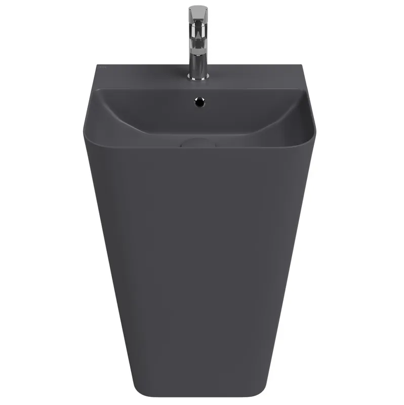 Раковина напольная Isvea Sott'Aqua Monoblock 50 см, антрацит — вид под углом