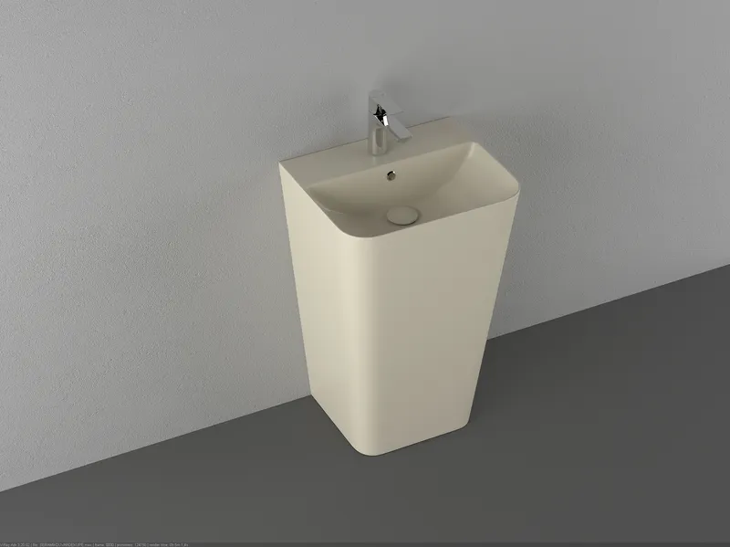 Раковина напольная Isvea Sott'Aqua Monoblock 50 см, слоновая кость — вид под углом