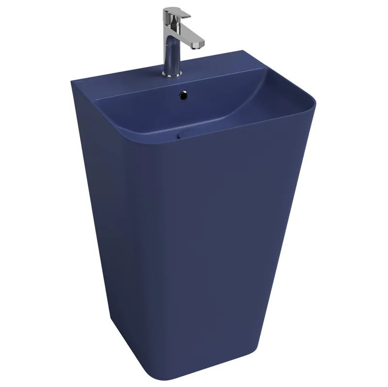 Раковина напольная Isvea Sott’Aqua Monoblock 50 см, синий — вид под углом
