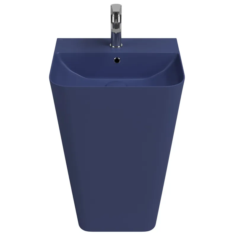 Раковина напольная Isvea Sott’Aqua Monoblock 50 см, синий — вид под углом