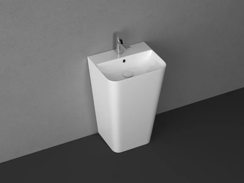 Раковина напольная Isvea Sott'Aqua Monoblock 50 см, белый — вид под углом