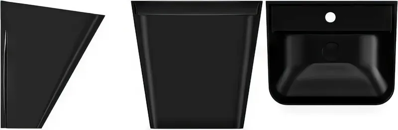 Раковина подвесная Isvea Sott'Aqua Monoblock 50 см, черный — вид спереди на смеситель и чашу