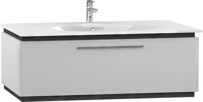 Раковина встраиваемая Isvea SistemaX Clear 121 см, белый — вид под углом с краном