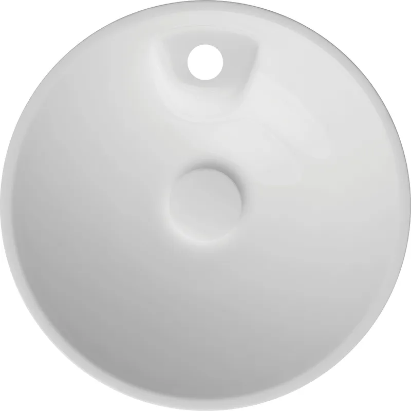 Раковина накладная Isvea SistemaY Soft 45 см, белый матовый — вид под углом с краном