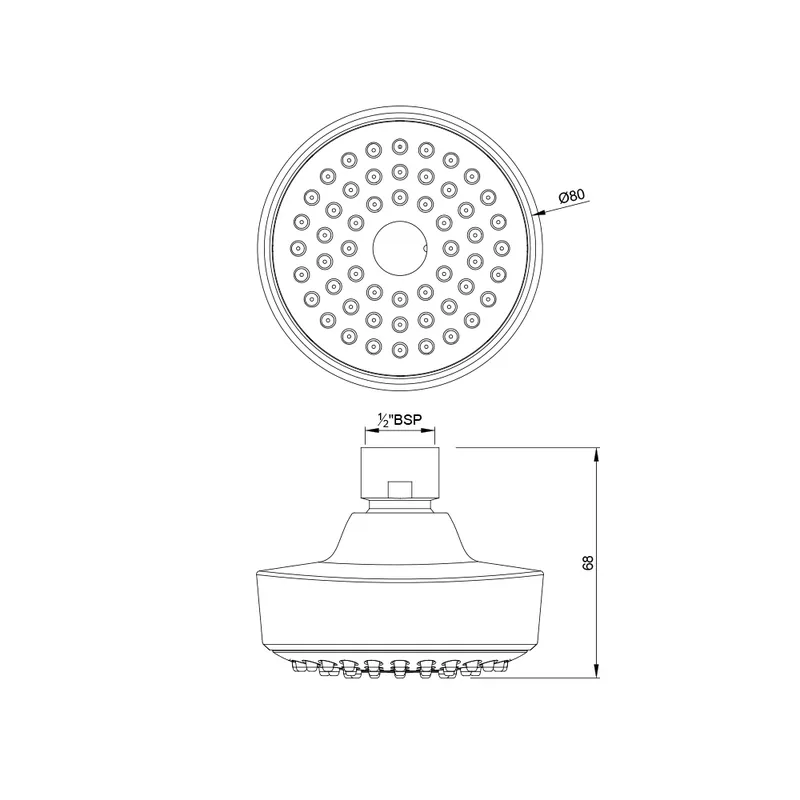 Верхний душ Jaquar Rain Shower, d 8 см, хром — лейка крупным планом