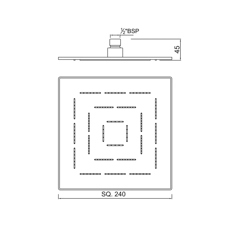 Верхний душ Jaquar Maze, 24 х 24 см, хром — лейка душа крупным планом