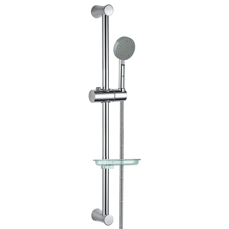 Душевой гарнитур Jaquar Shower с держателем + мыльница, хром — лейка и штанга под углом