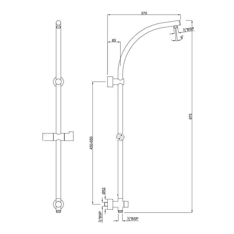 Душевая штанга Jaquar Shower Pipe — вид под углом