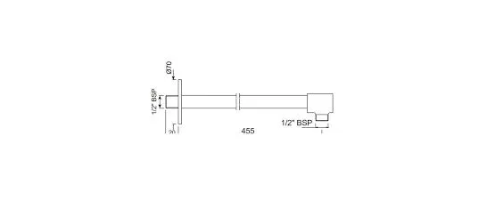 Душевой кронштейн Jaquar SHA-CHR-49483 — вид сбоку