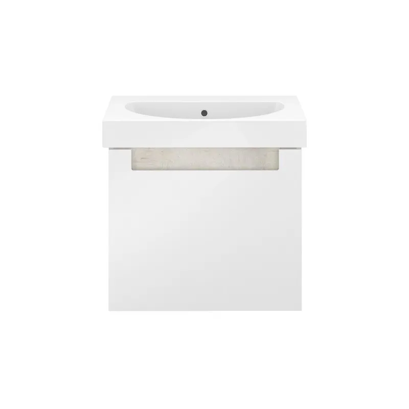 Тумба KERAMA MARAZZI Buongiorno Plus подвесная, с ящиками 60, белая глянцевая/дуб кантри
