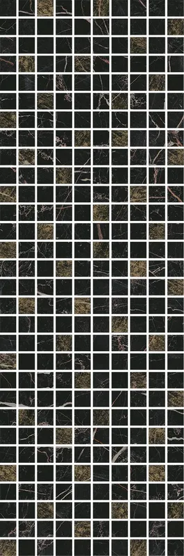 Декор Астория черный мозаичный глянцевый 25x75