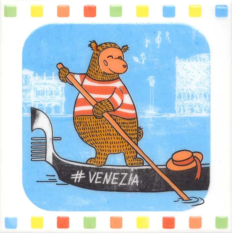 Декор Большое путешествие Venezia глянцевый 20x20