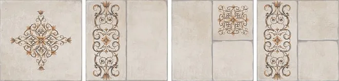 Каменный остров светлый декорированный 30x30