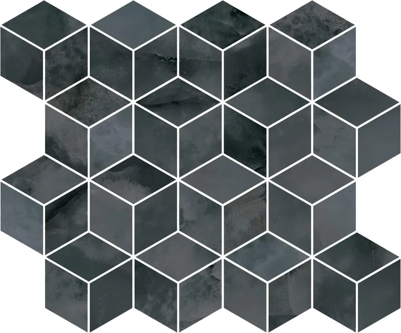 Декор Джардини серый темный мозаичный глянцевый 45x37,5