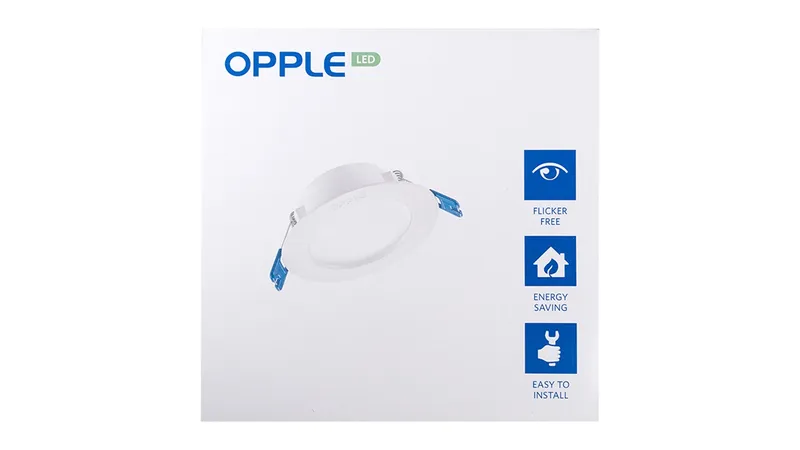Светильник светодиодный точечный OPPLE Utility LED Downlight US R150-12W-3000-WH-GP встраиваемый — вид под углом