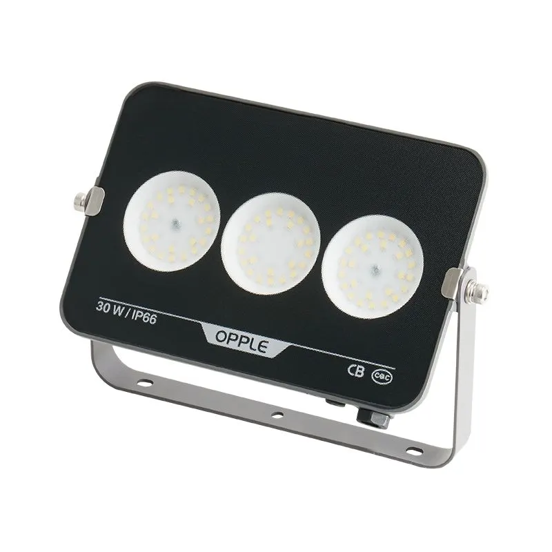 Прожектор светодиодный уличный OPPLE LED Floodlight EQ3 30W-3000-GY-GP поворотный — вид под углом