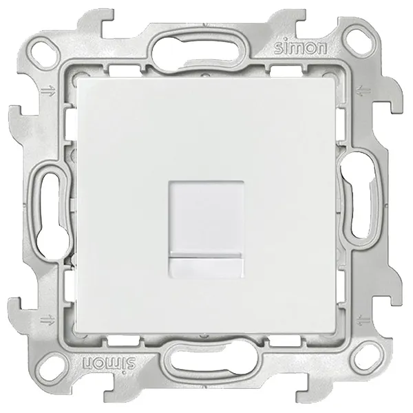 Розетка компьютерная Simon 24 Harmonie RJ45 кат. 5е UTP, белый — механизм с лицевой панелью