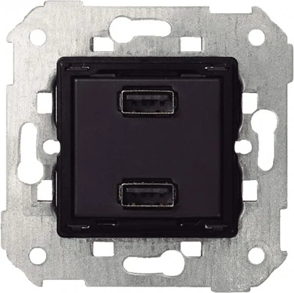 Зарядное устройство Simon 75 USB A+A 10W 230 В с системой винтового соединения — разъемы крупным планом