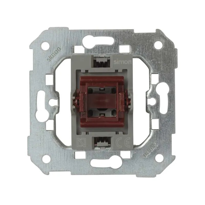 Выключатель Simon Detail проходной, экспресс-монтаж, 16АX, S82, S82N, S88, S82 — механизм на металлической рамке