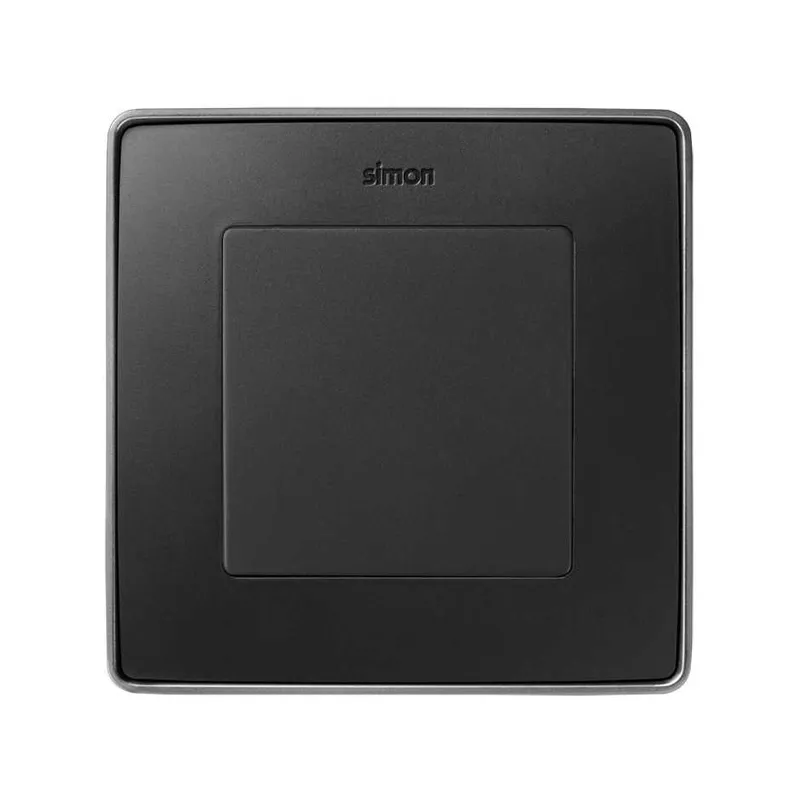 Заглушка для розетки Simon 82, графит — вид сверху на монтажную рамку