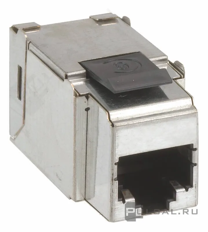 Коннектор Simon Connect RJ45, категория 6А, FTP, экранированный, металл — вид под углом