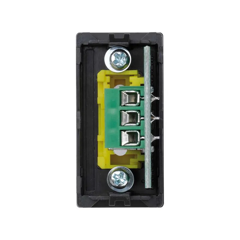 Плата Simon Connect, с двумя разъёмами RCA, винты, графит, 22,5х45 мм — вид сверху на модуль