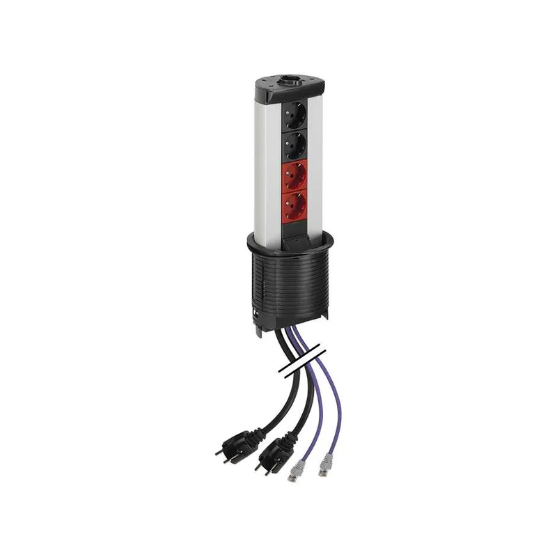 Адаптер Simon Connect K45 прямой на 1 разъем RJ45 со шторкой, графит — вид спереди
