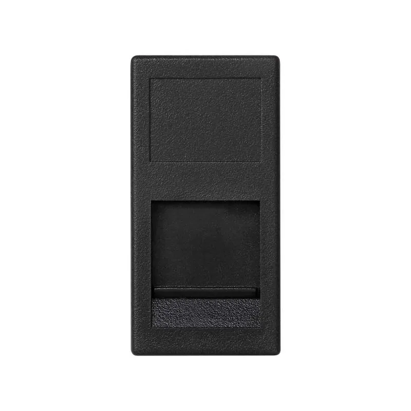 Адаптер Simon Connect K45 на 1 коннектор RJ45 CJ545U(F), CJ645U(F) со шторкой, KA76-14, графит — вид спереди