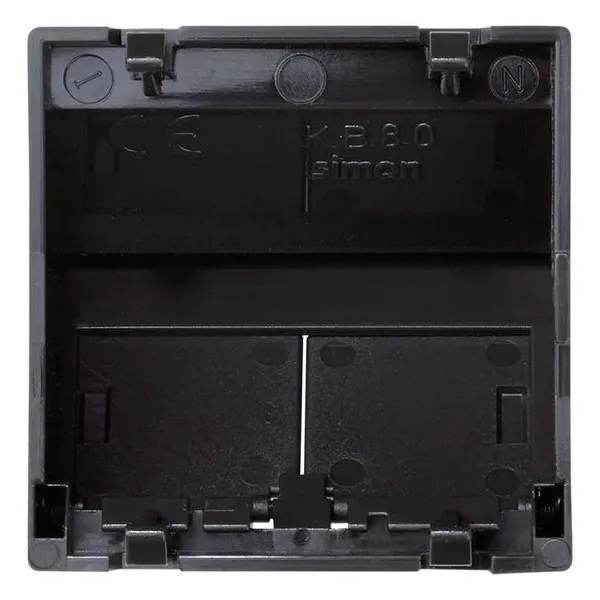 Адаптер Simon Connect K45 наклонный на 2 модуля RJ45 CJ545U(F), CJ645U(F) со шторкой, графит — вид спереди на устройство