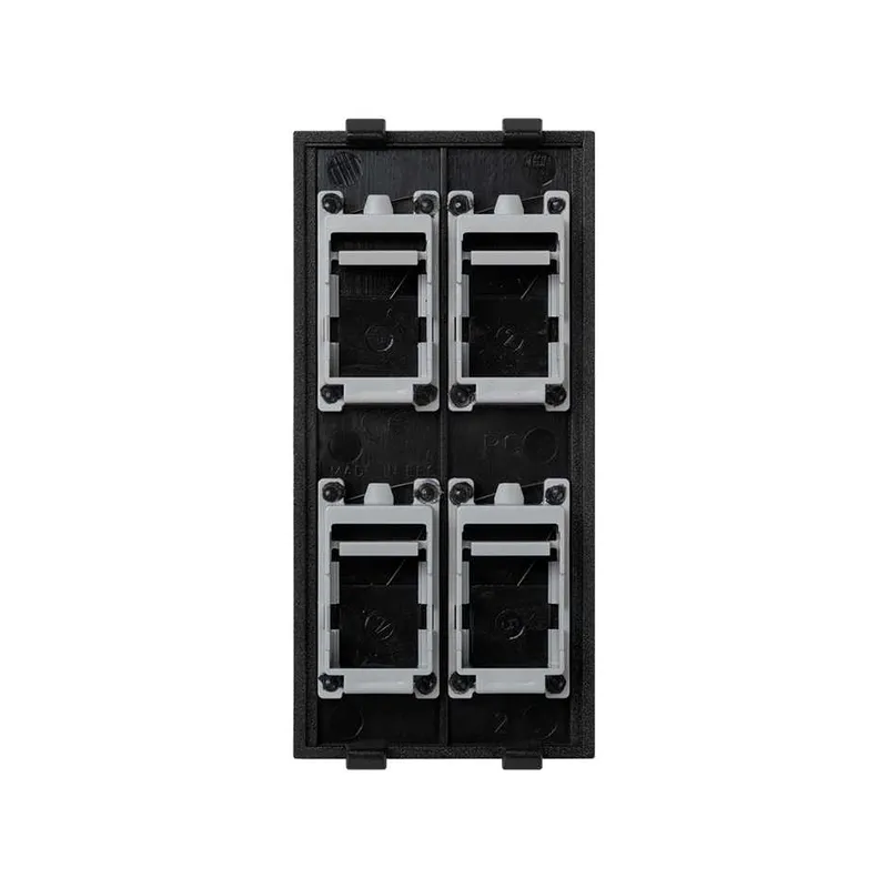 Адаптер Simon Connect на 4 RJ45 CJ545U F, CJ645U F, шторки, S-модуль, графит — вид сверху на устройство