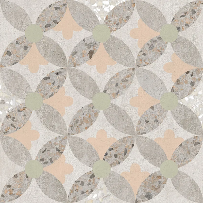 60x60 Beton-Terrazzo Декор Пэчворк Лаппато R9 Ректификат