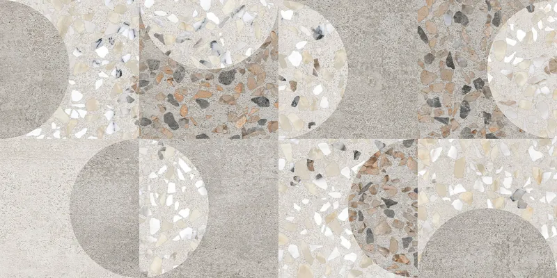 30x60 Beton-Terrazzo Декор Геометрический Лаппато R9 Ректификат