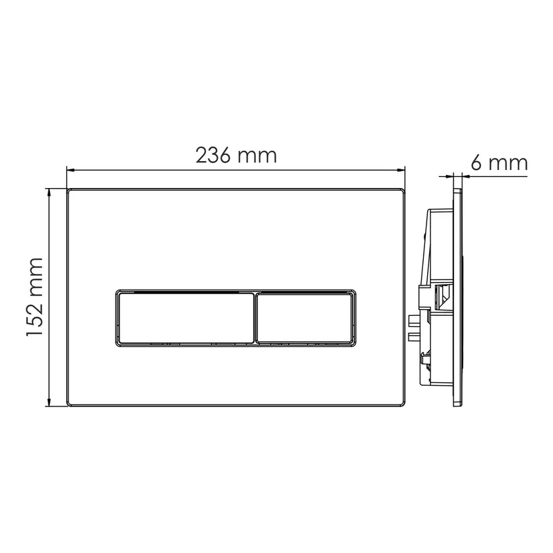 Бачок скрытого монтажа Wasserkraft Aller 10 для унитаза, встраиваемый, с панелью смыва, хром — инсталляция с кнопкой под углом