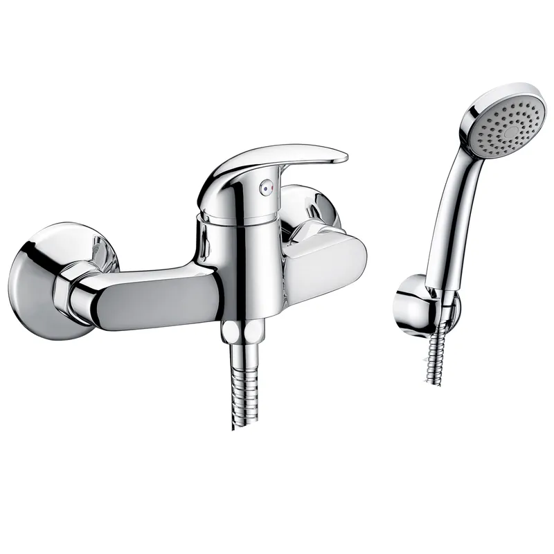Смеситель для душа Wasserkraft Isen 2600 — вид сбоку на корпус и лейка отдельно