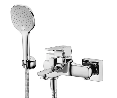 Смеситель Wasserkraft Salm 2700 с коротким изливом — вид сбоку на душевую лейку и корпус