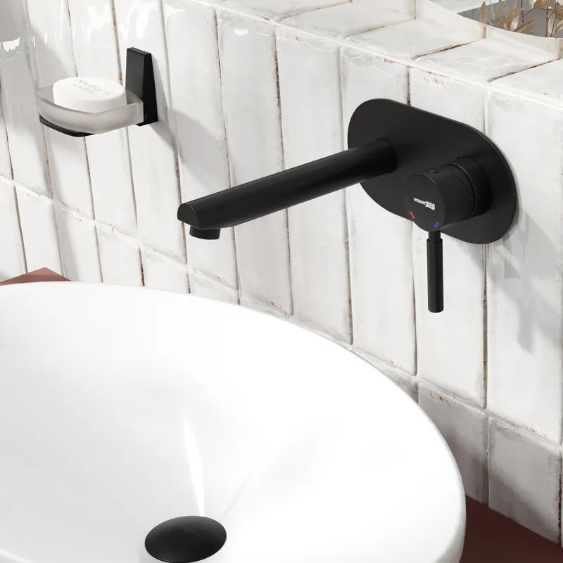 Встроенный смеситель Wasserkraft Gollach 3300 для раковины — вид под углом