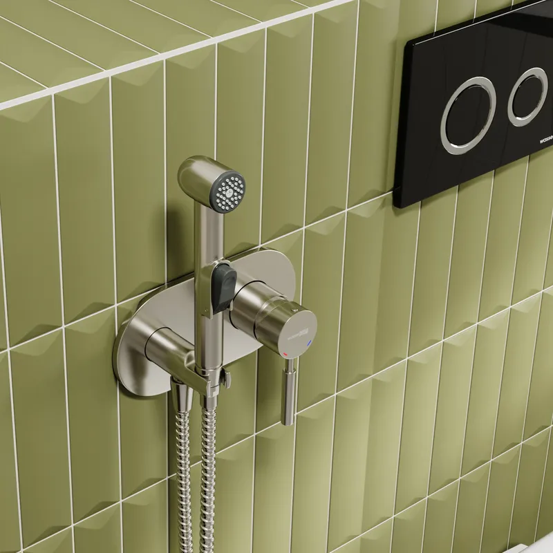 Гигиенический душ Wasserkraft Wern 4200 со смесителем — лейка и смеситель под углом