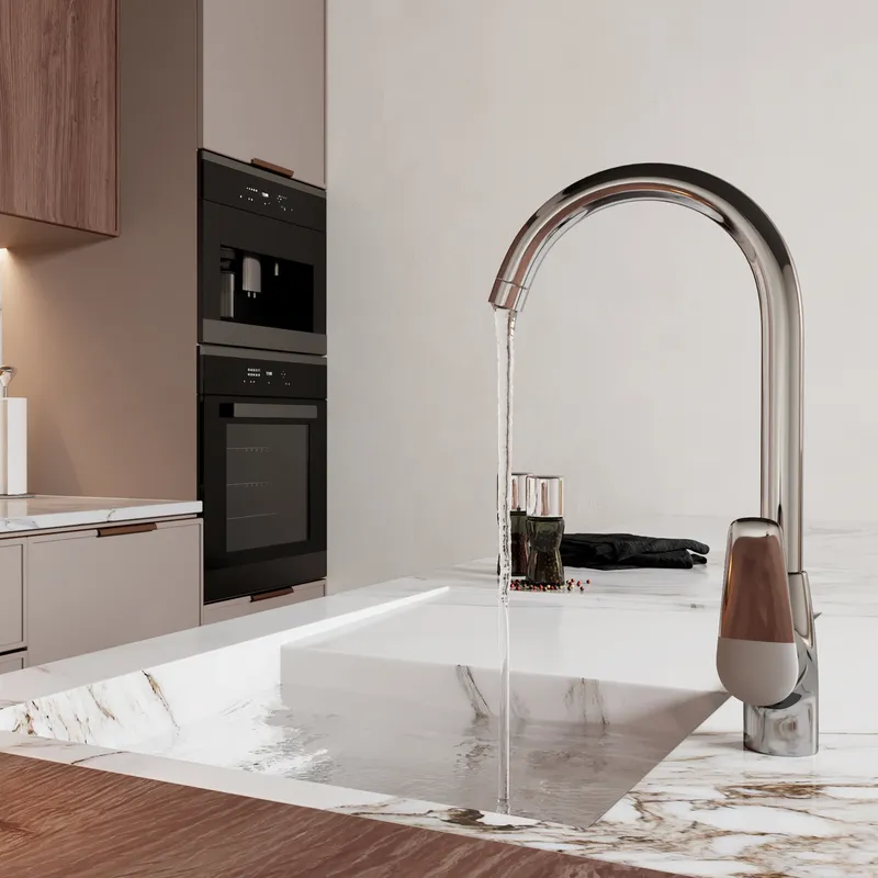 Смеситель для кухни Wasserkraft Vils 5600 — вид сбоку под углом